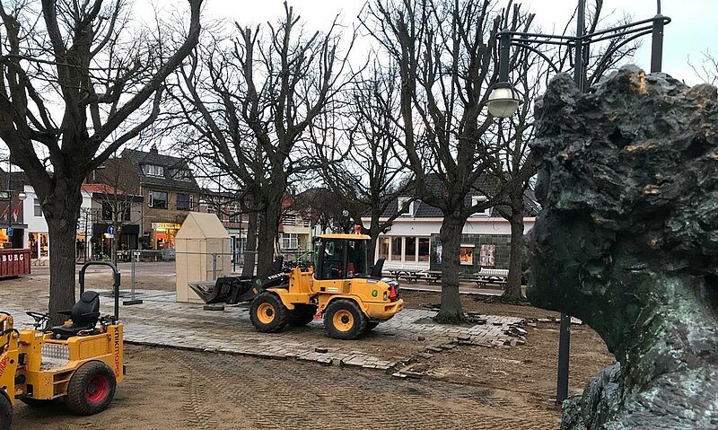 situatie Marktplein begin januari - foto Fred van der Ende