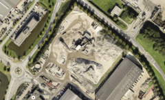 Linksboven het Polenhotel Google Earth