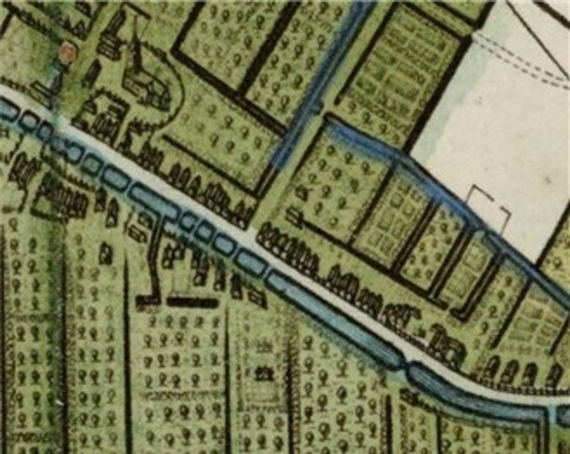 Uitsnede kaart Kruikius 1712.