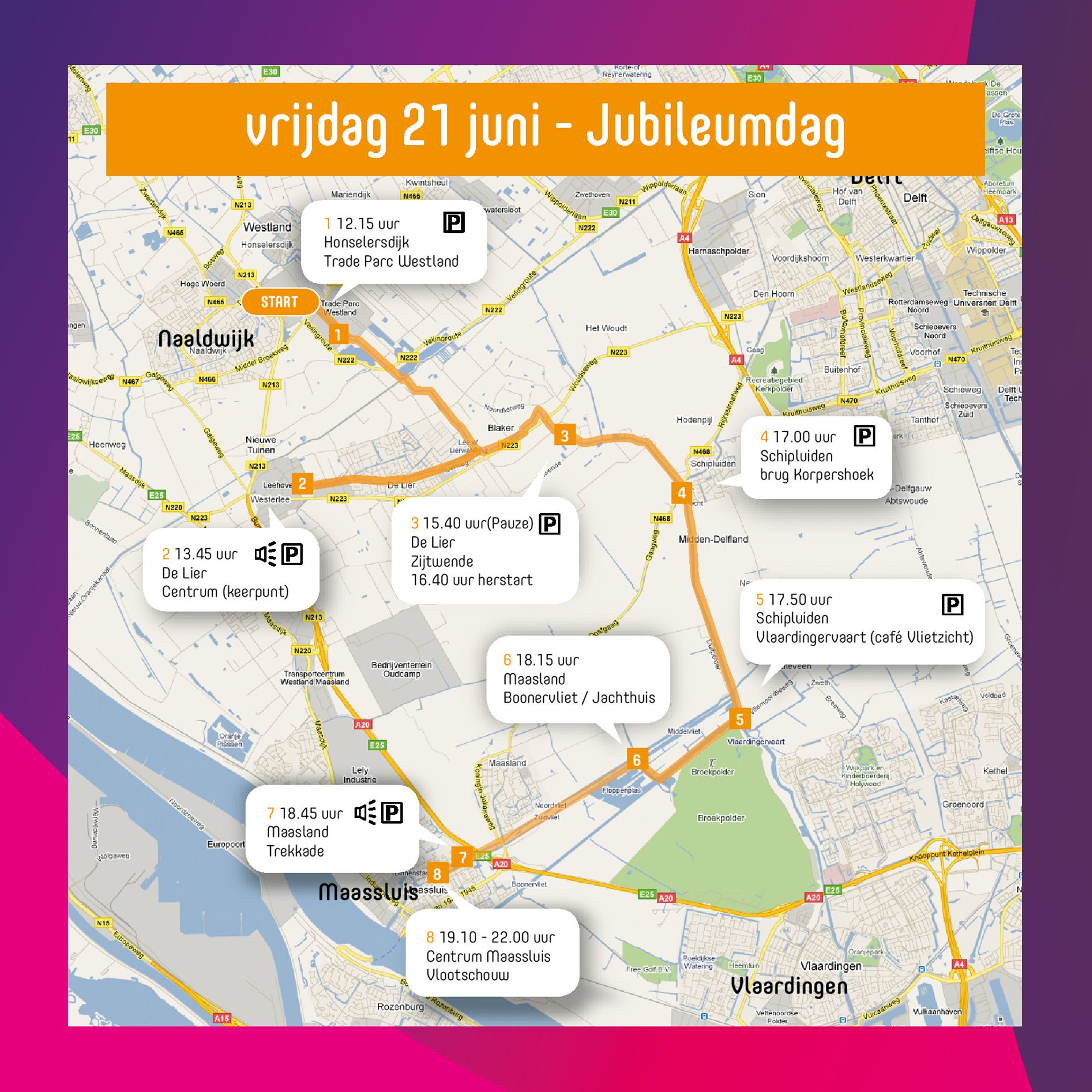 Route jubileumdag varend corso 2024